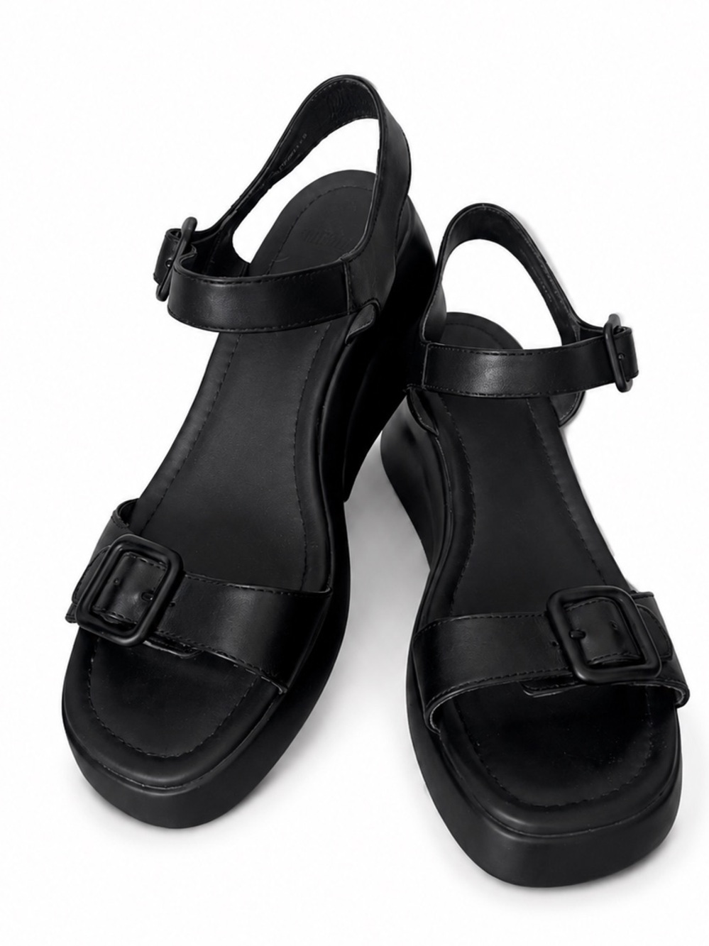 Camper Kaah Black Leather Platform Wedge Sandals Women’s EU 39 US 8.5
